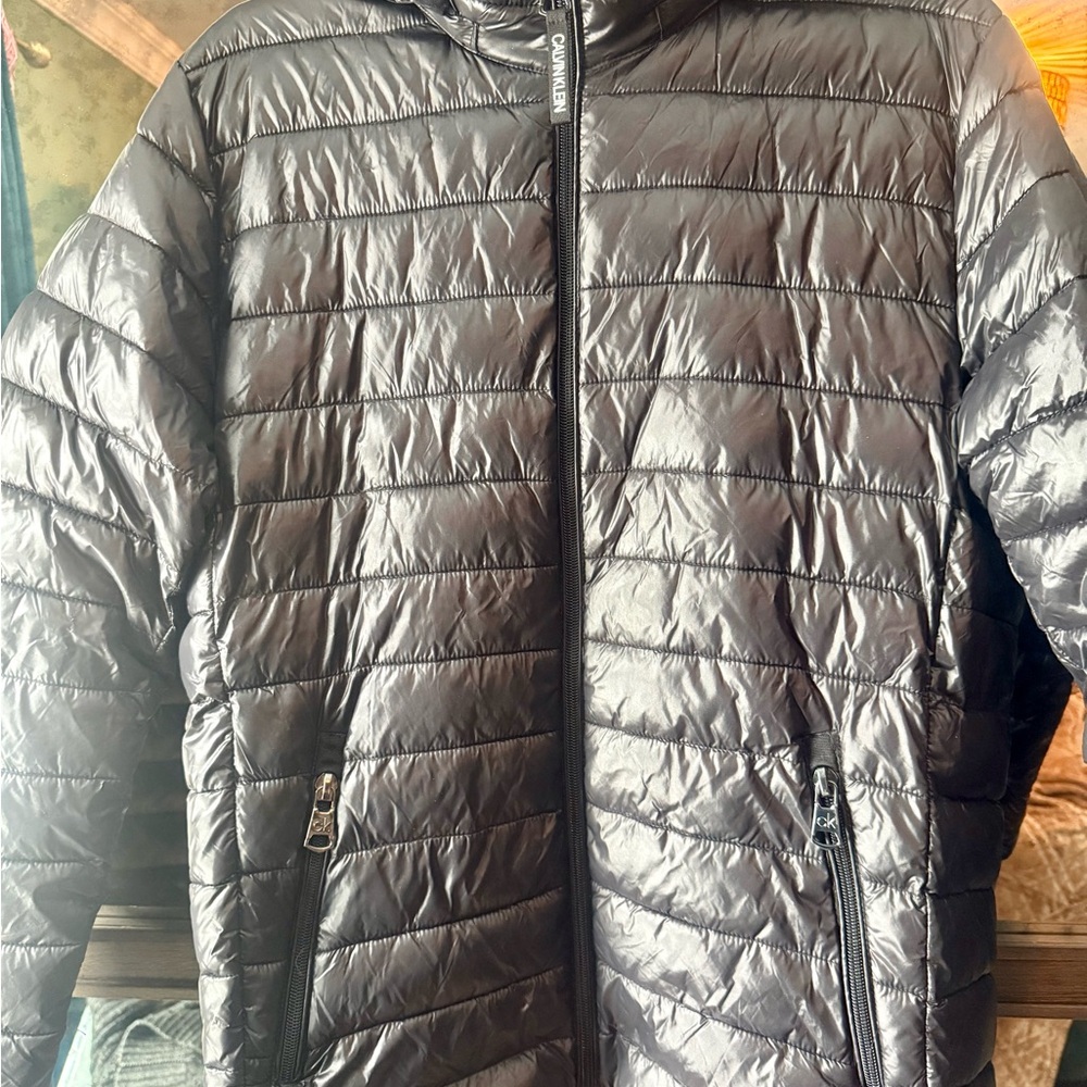 Calvin Klein Shiny Black Quilted Jacket